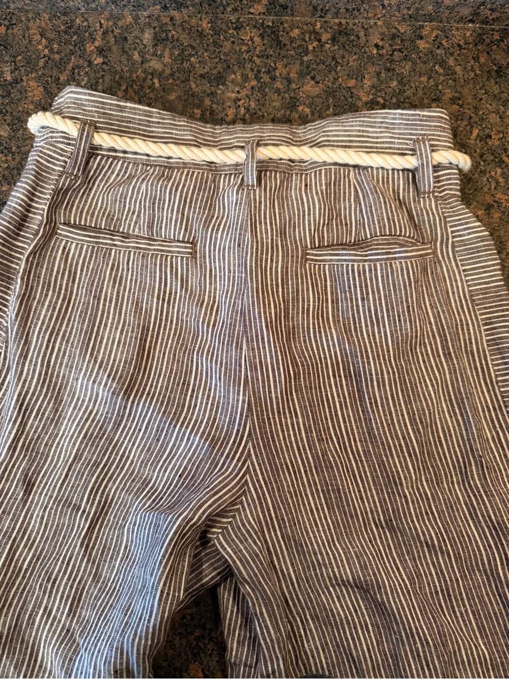 Anthropologie Men's Brown and White Striped Chinos